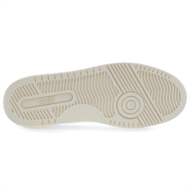 Tênis Coca Cola March Ray Leather Branco e Bege - Masculino