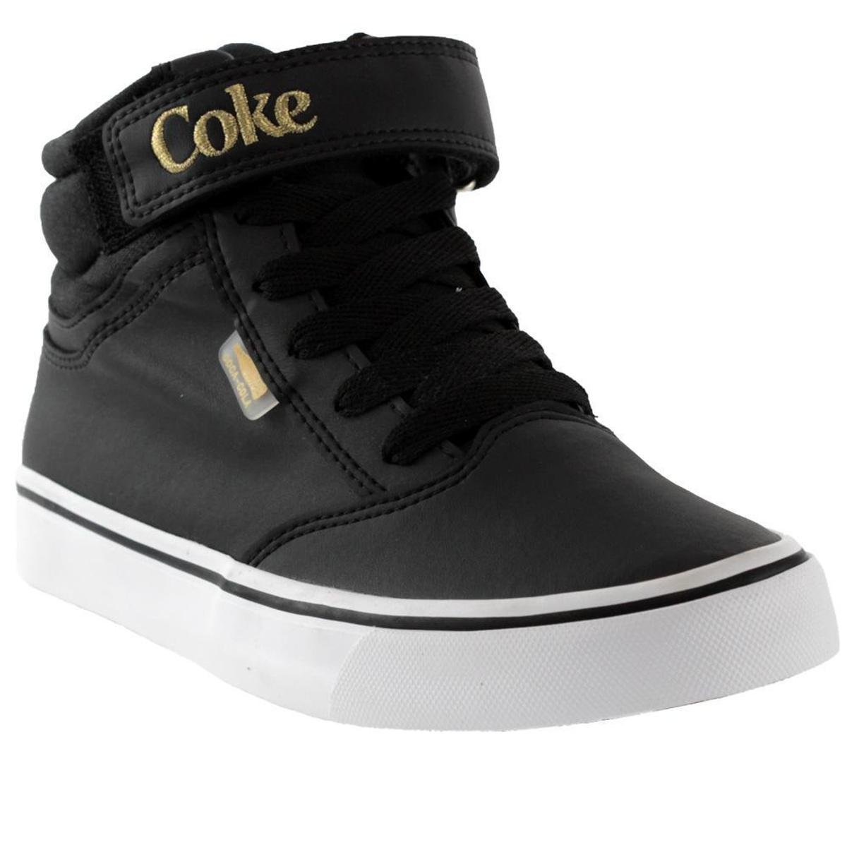 Tênis Coca-Cola Mika Preto e Dourado Feminino 36 Preto