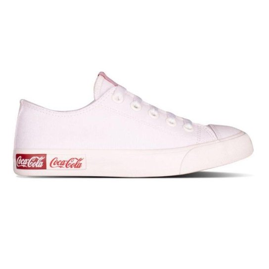 Tênis Coca-Cola Shoes Basket Blend Canvas - Branco Menor preço em Tênis Coca-Cola Shoes Basket Blend Canvas - Branco