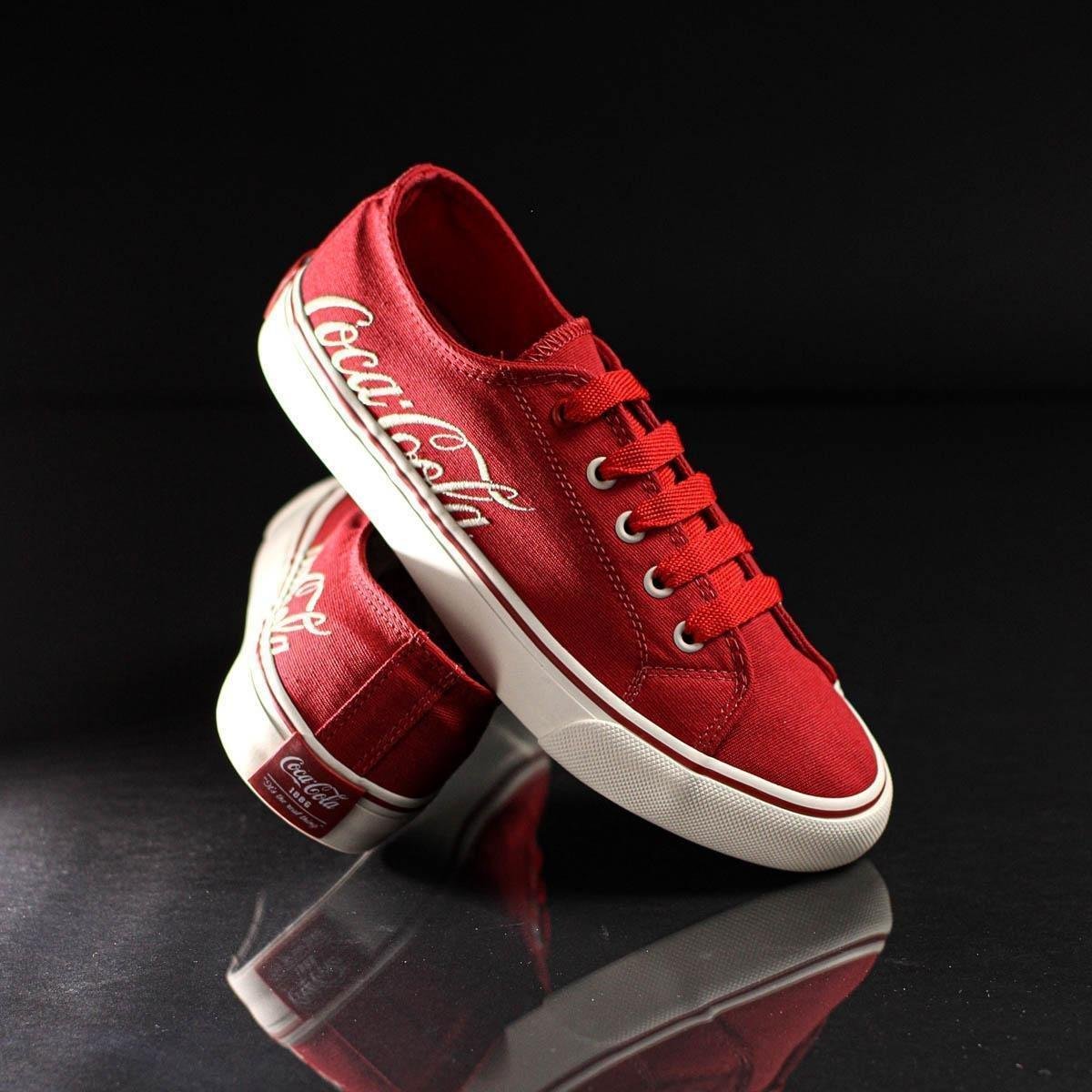 Tênis Coca Cola Wooster Canvas Vermelho e Off White - Feminino