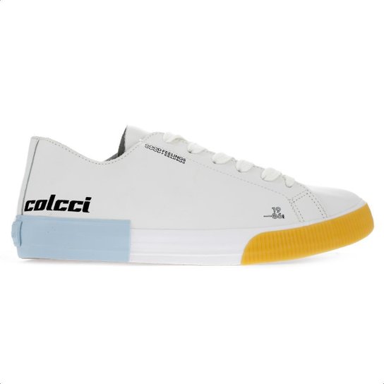 Tênis Colcci Palauâ Branco e Azul - Feminino - Branco Menor preço em Tênis Colcci Palauâ Branco e Azul - Feminino - Branco