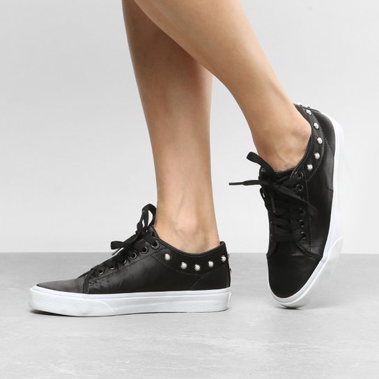 Tênis Colcci Vulcanizado Carla Cetim Feminino - Preto