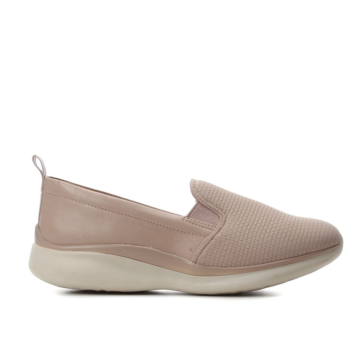 Tênis Comfortflex Slip On Lycra Feminino - Bege | Netshoes