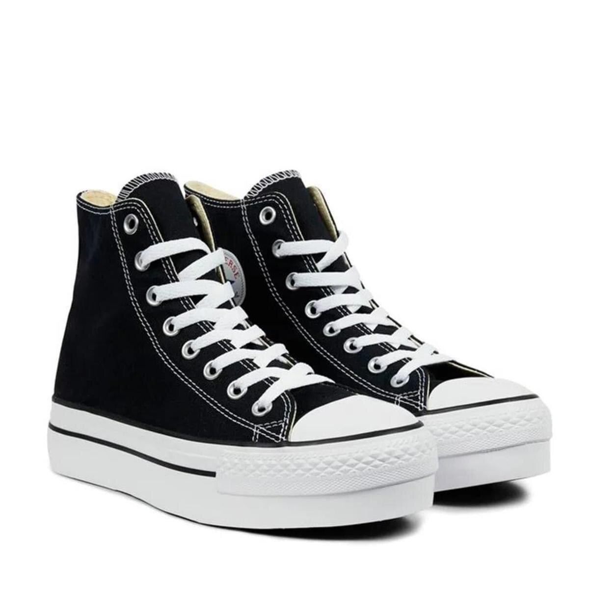 Tênis Converse All Star Cano Alto Plataforma Feminino - Preto | Netshoes