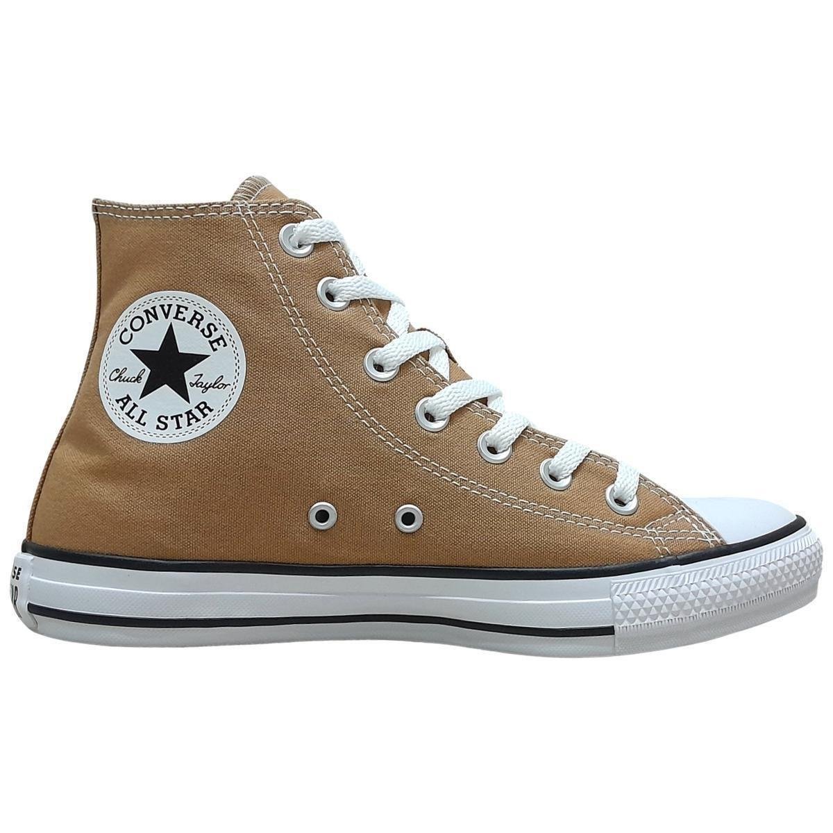 Star Converse Couro Cano Alto All Star Couro Caramelo Star Chuck