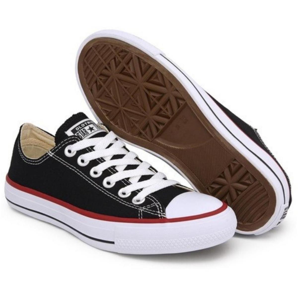 Tênis All Star Cano Baixo Preto/Vermelho/Preto Infantil – Loja Beco Hats