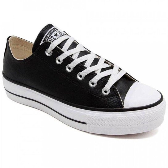 Tênis Converse All Star Plataforma Couro Sintético Preto e