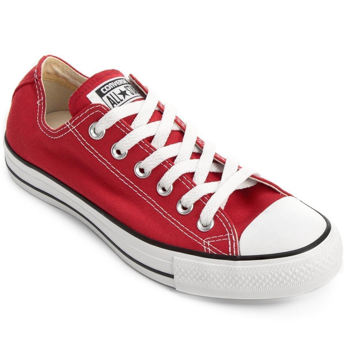 All Star Vermelho Cano Baixo Tênis Converse Chuck Taylor All Star