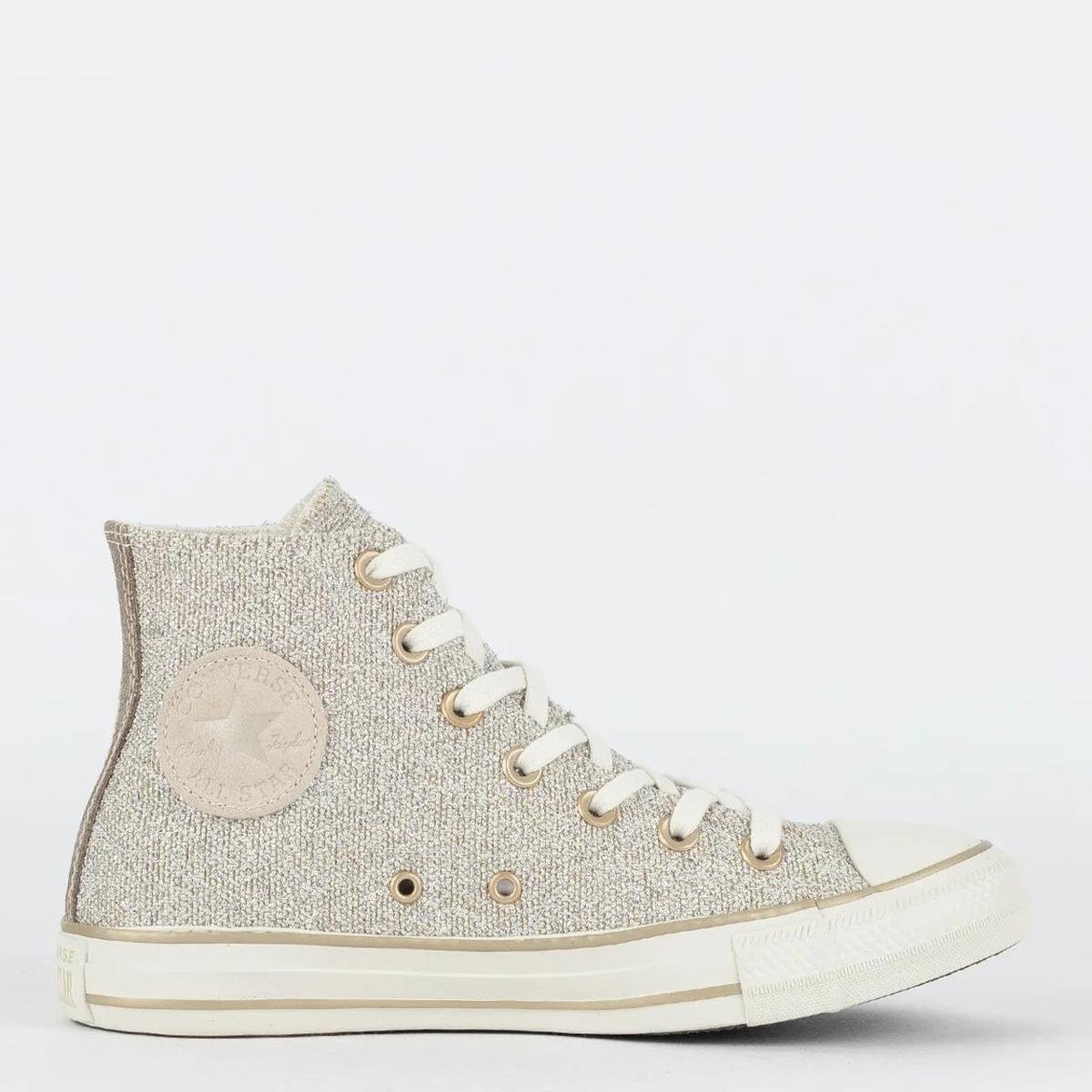 Dourado Tenis All Star Feminino Com Brilho Tênis Converse Chuck