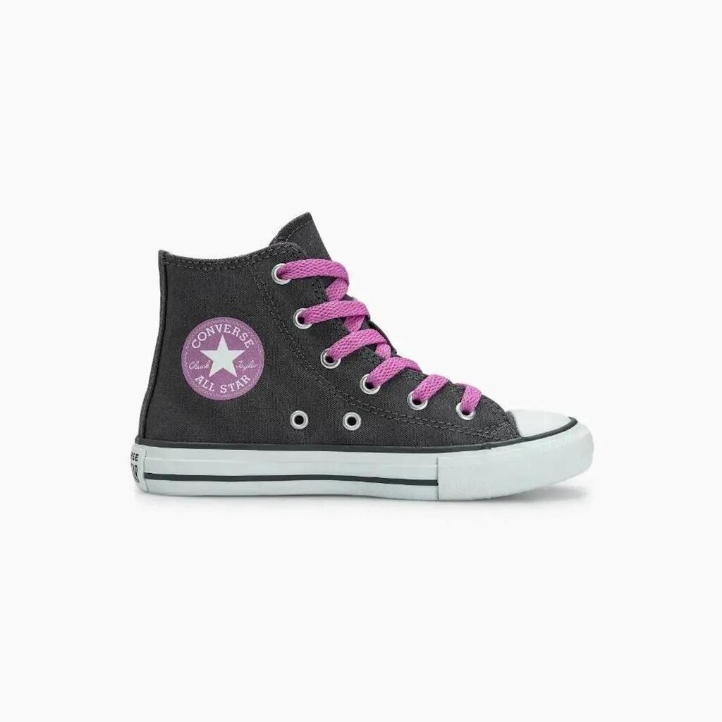 Tênis Converse Chuck Taylor All Star Zip Canvas +1 - Juvenil - Cano Alto - Cinza