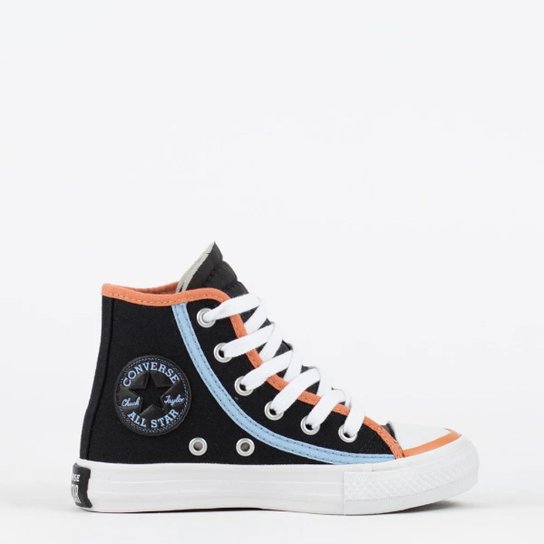 Tênis Converse CK09390001 Bordas Coloridas - Preto Menor preço em Tênis Converse CK09390001 Bordas Coloridas - Preto