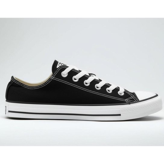 Tênis Converse Unissex Chuck Taylor Lona Ox - Preto - Preto Menor preço em Tênis Converse Unissex Chuck Taylor Lona Ox - Preto - Preto