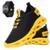 Tênis Corrida Masculino Academia Confortavel e Relogio - Preto+Amarelo