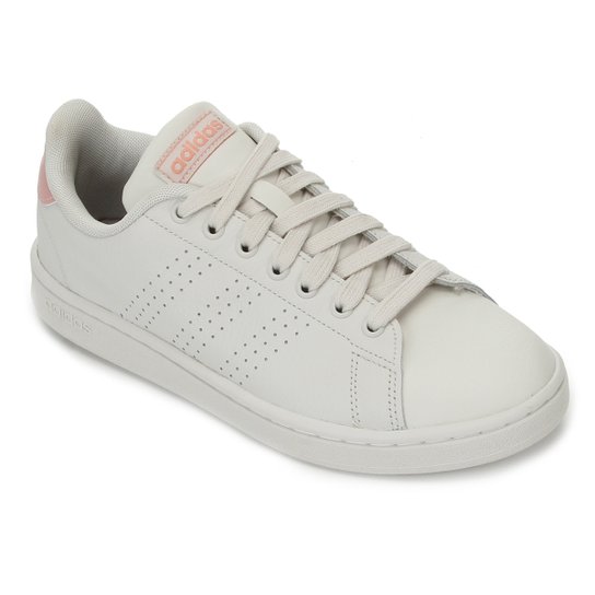 Tênis Couro Adidas Advantage II Feminino - Cinza Menor preço em Tênis Couro Adidas Advantage II Feminino - Cinza