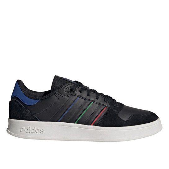 Tênis Couro Adidas Breaknet Plus Masculino - Preto+Branco Menor preço em Tênis Couro Adidas Breaknet Plus Masculino - Preto+Branco