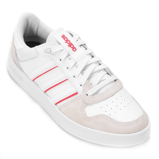 Tênis Couro Adidas Breaknet Valentines Plus Masculino - Branco+Bege Menor preço em Tênis Couro Adidas Breaknet Valentines Plus Masculino - Branco+Bege