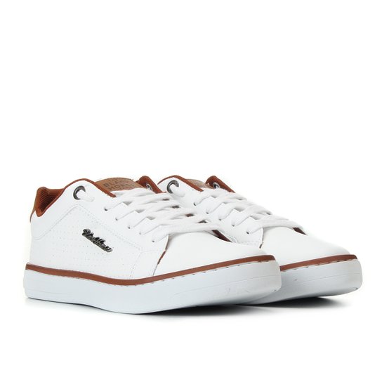 Tênis Couro Black Horse Polo Farm Masculino - Branco+Cobre Menor preço em Tênis Couro Black Horse Polo Farm Masculino - Branco+Cobre