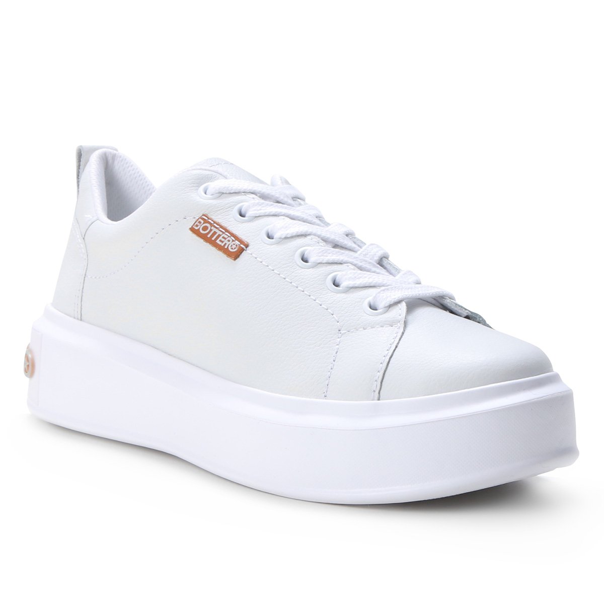T nis Couro Bottero B sico Feminino Branco Netshoes