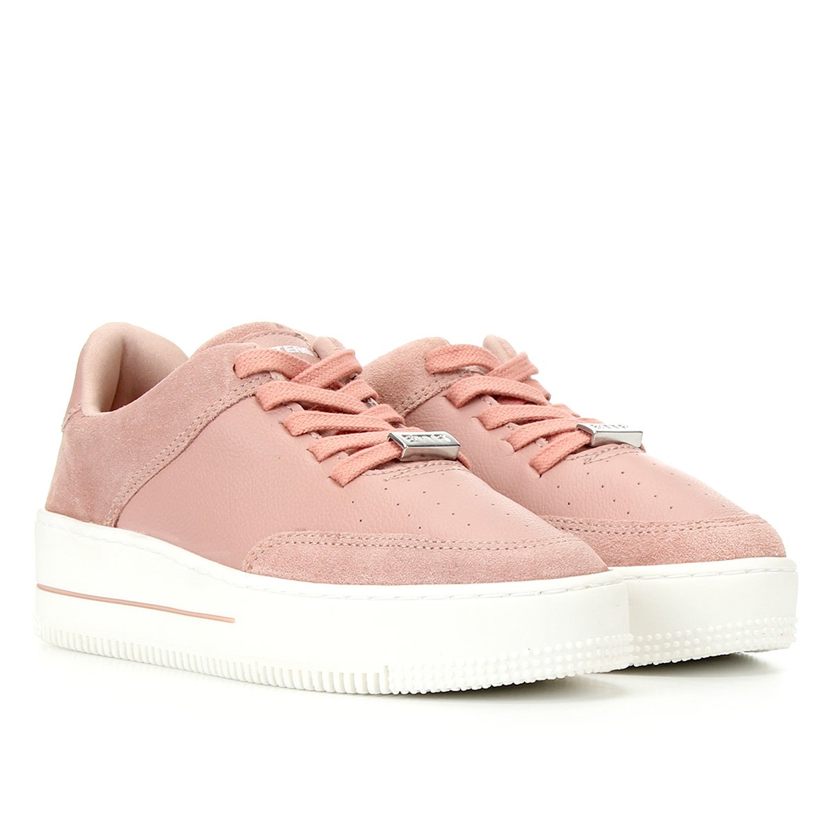 Tênis Couro Bottero Caixa Alta l Camurça Feminino - Rosa Claro | Netshoes