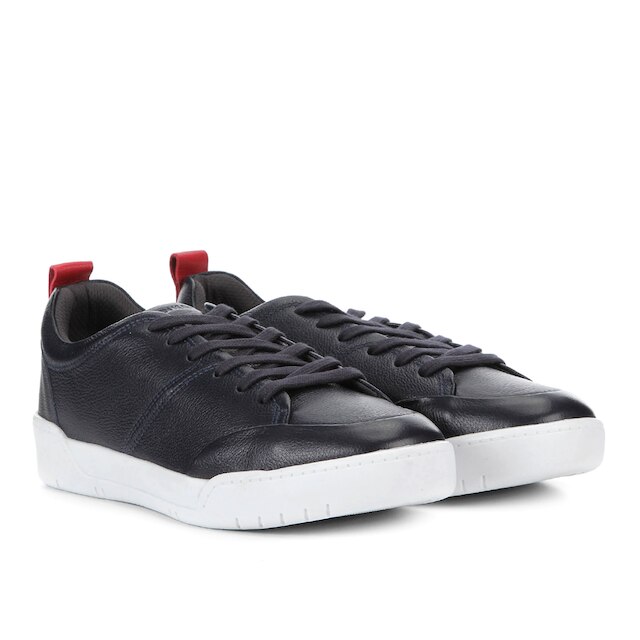 Menor preço em Tênis Couro Calvin Klein Basket Masculino - Marinho
