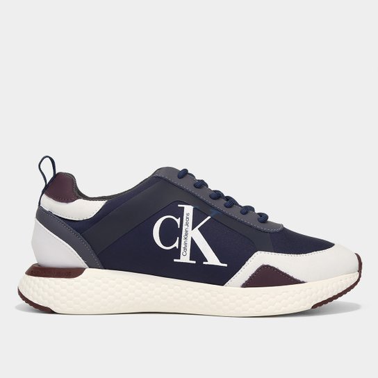 Tênis Couro Calvin Klein Jeans Runner Masculino - Marinho Menor preço em Tênis Couro Calvin Klein Jeans Runner Masculino - Marinho