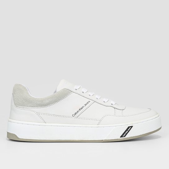 Tênis Couro Calvin Klein Palito Básico Masculino - Branco Menor preço em Tênis Couro Calvin Klein Palito Básico Masculino - Branco