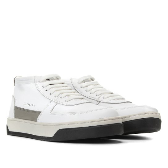 Tênis Couro Cano Alto Cavalera Kudou Masculino - Off White Menor preço em Tênis Couro Cano Alto Cavalera Kudou Masculino - Off White