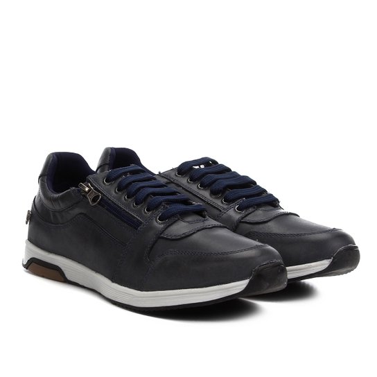 Tênis Couro Cavalera New Order Masculino - Marinho Menor preço em Tênis Couro Cavalera New Order Masculino - Marinho