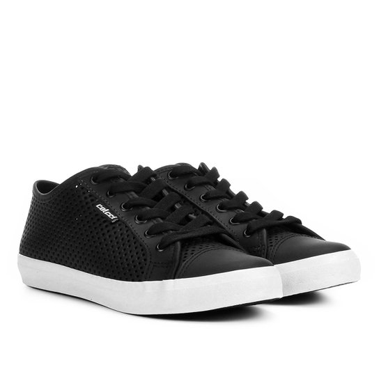 Tênis Couro Colcci Jéssica Furinhos Feminino - Preto