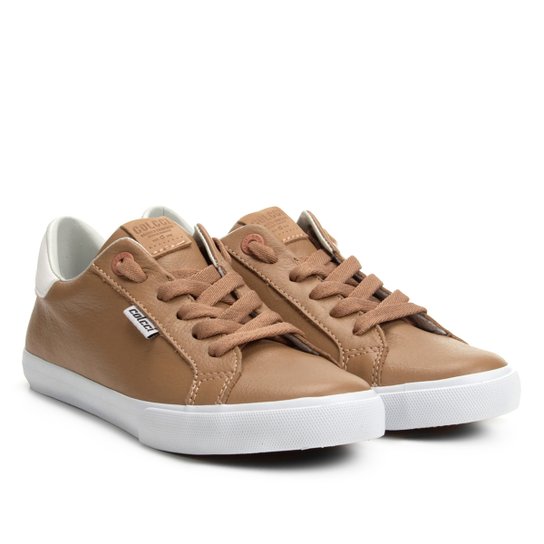 Tênis Couro Colcci Vulcanizado Sara Feminino - Bege
