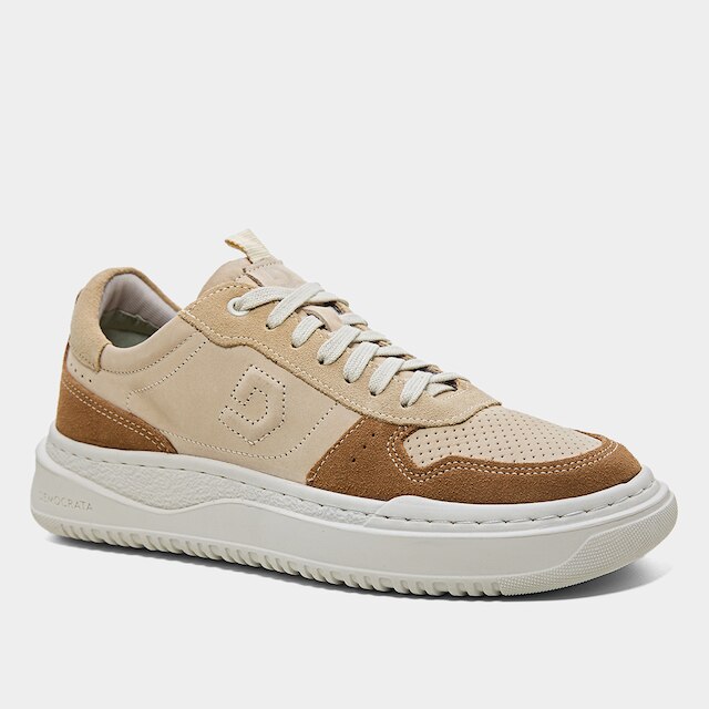 Tênis Couro Democrata Denim Block Masculino