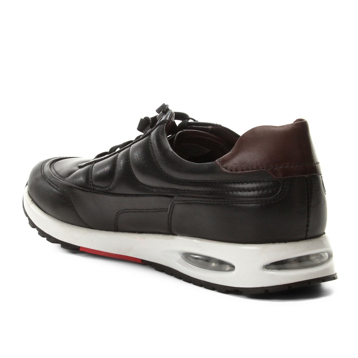 Tênis Couro Democrata Smart Comfort Air Masculino Preto Netshoes