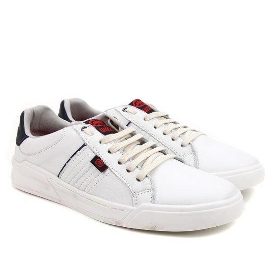 Tênis Couro Ecko Básico 2 Masculino - Branco Menor preço em Tênis Couro Ecko Básico 2 Masculino - Branco