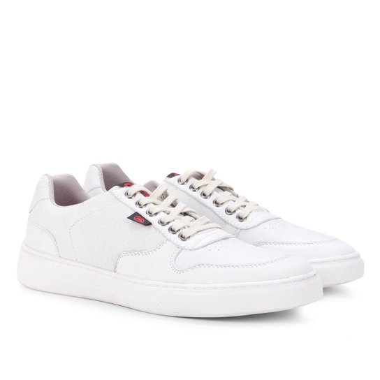 Tênis Couro Ecko Liso Masculino - Branco Menor preço em Tênis Couro Ecko Liso Masculino - Branco