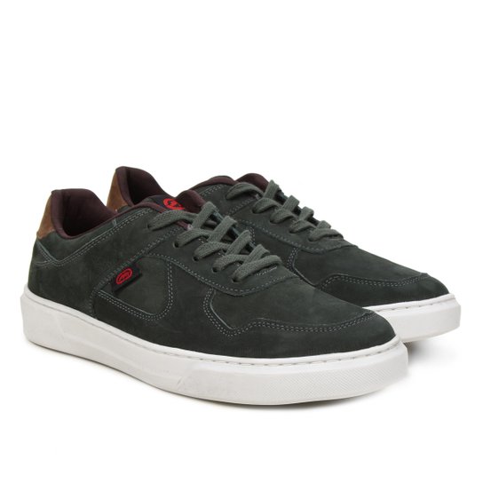 Tênis Couro Ecko Masculino - Verde+Bege