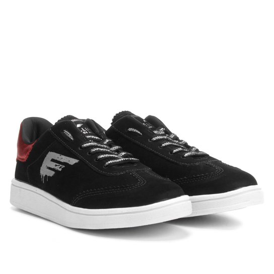 Tênis Couro Ellus Asa Grafite Feminino - Preto
