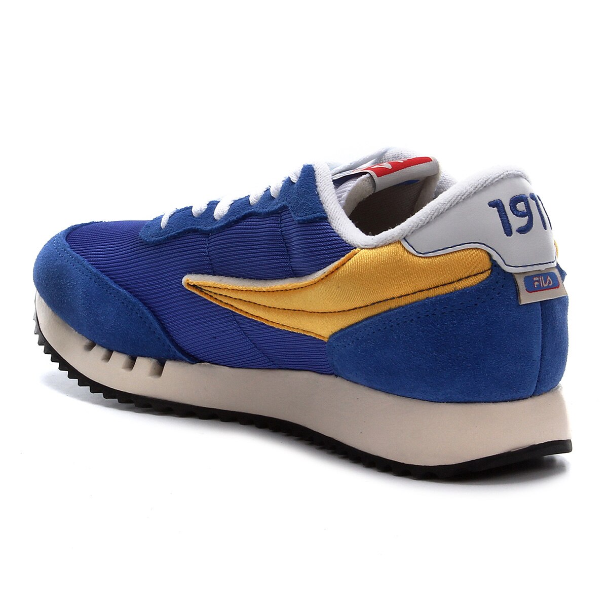 tenis azul e amarelo