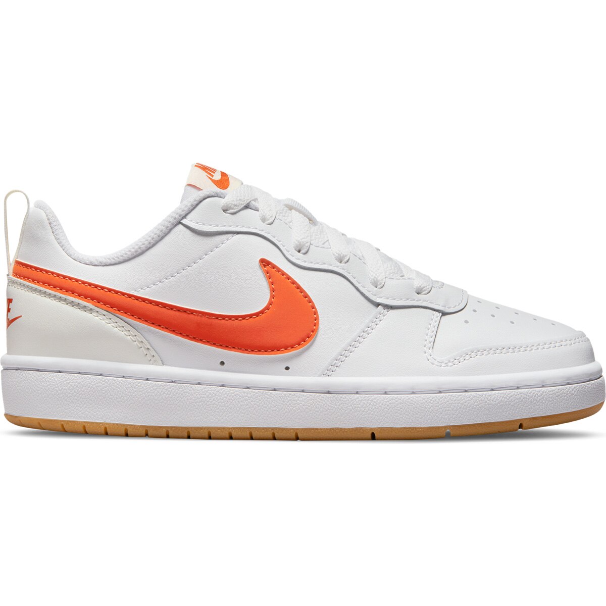 Tênis Couro Infantil Nike Court Borough Low 2 - Branco+Laranja | Netshoes