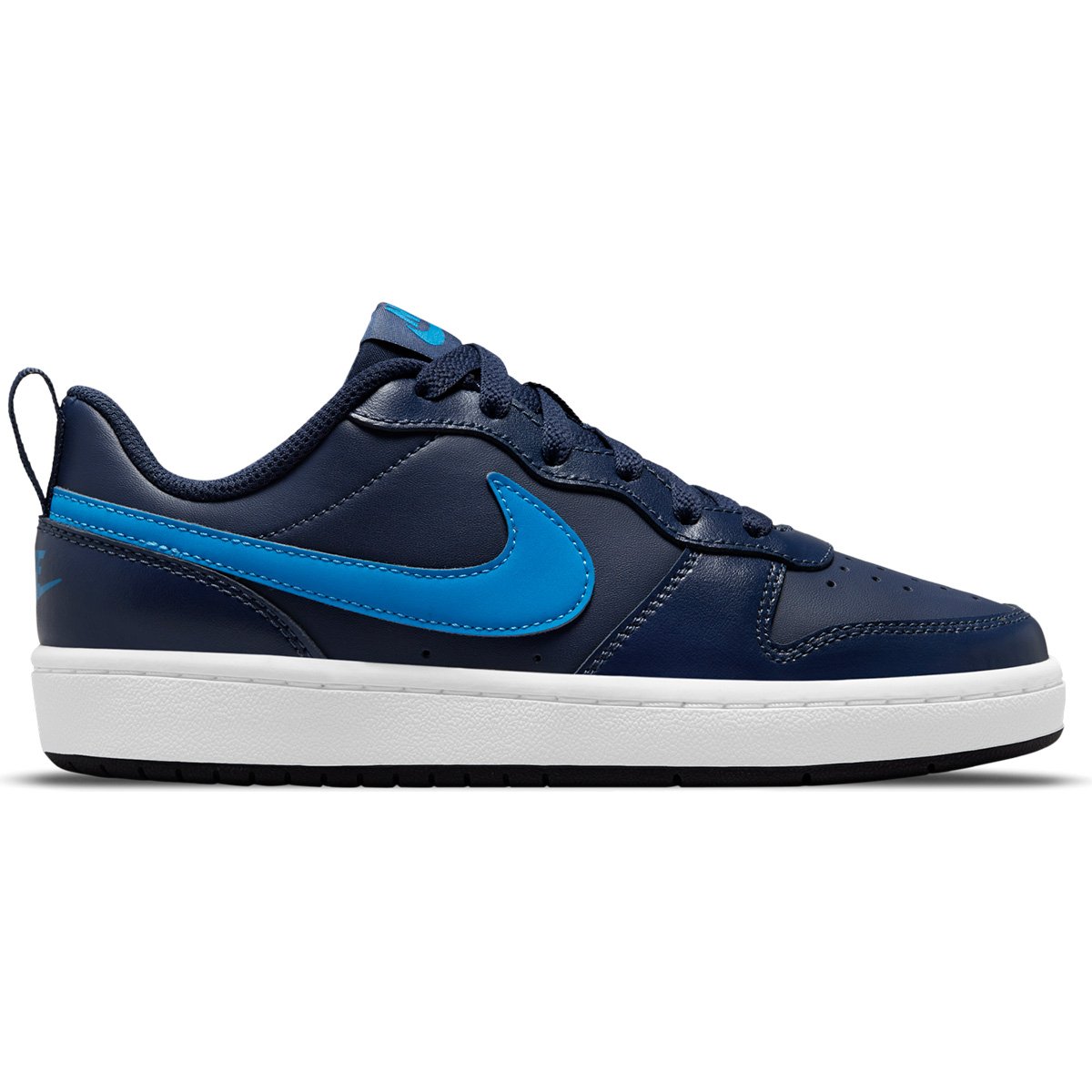 Tênis Couro Infantil Nike Court Borough Low 2 - Marinho+Azul | Netshoes