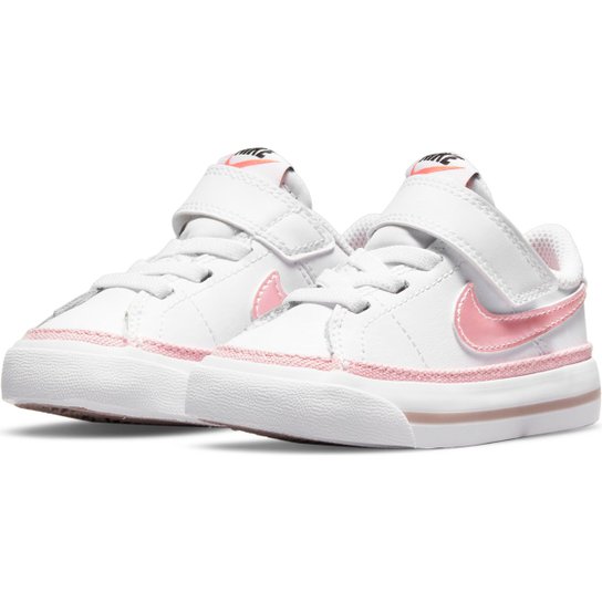 Tênis Couro Infantil Nike Court Legacy Btv Masculino - Branco+Violeta Menor preço em Tênis Couro Infantil Nike Court Legacy Btv Masculino - Branco+Violeta