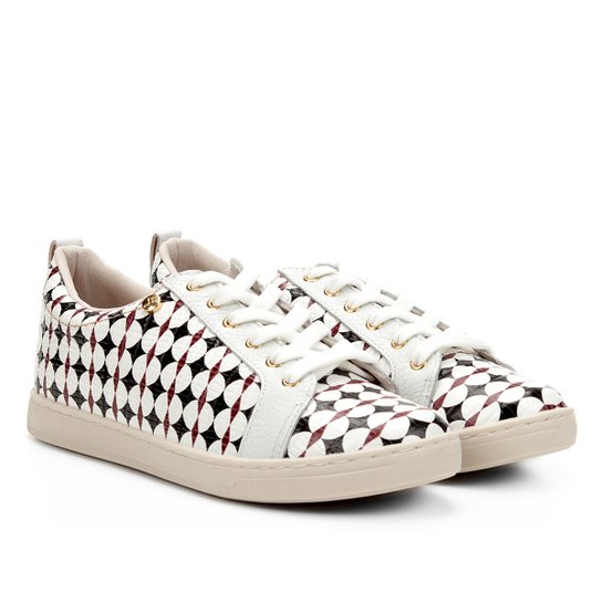 Tênis Couro Jorge Bischoff Feminino - Preto+Branco