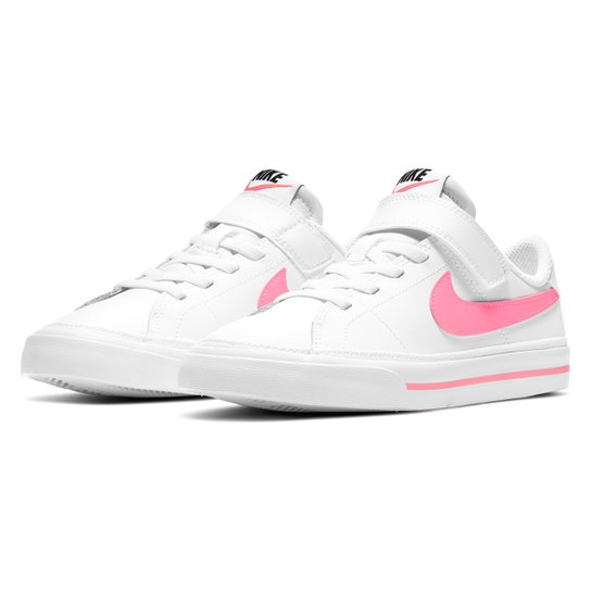 Tênis Couro Juvenil Nike Court Legacy Bpv Masculino - Branco+Rosa é ruim? Tênis Couro Juvenil Nike Court Legacy Bpv Masculino - Branco+Rosa é boa?