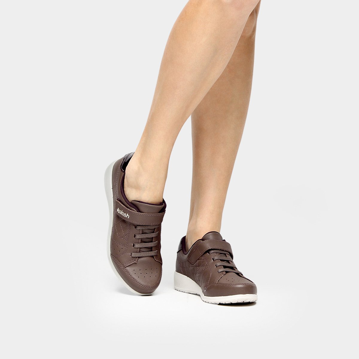 tênis kolosh anabela velcro preto