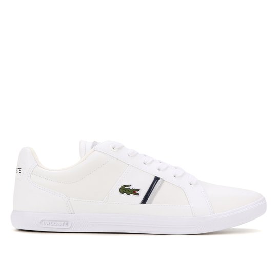 Tênis Couro Lacoste Europa Masculino - Branco Menor preço em Tênis Couro Lacoste Europa Masculino - Branco