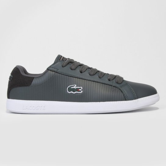 Tênis Couro Lacoste Graduate Masculino - Cinza+Preto é ruim? Tênis Couro Lacoste Graduate Masculino - Cinza+Preto é boa?