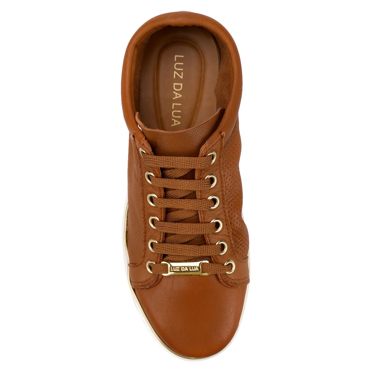 Tênis Couro Luz da Lua Perfuros Feminino - Caramelo | Netshoes