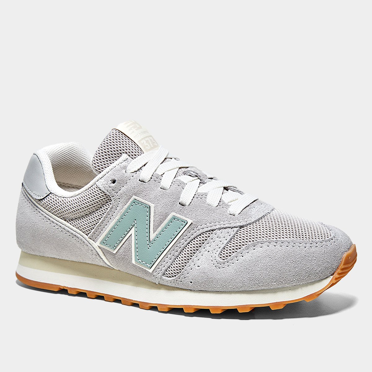 Tênis Couro New Balance 373 Feminino Cinza+Verde Netshoes