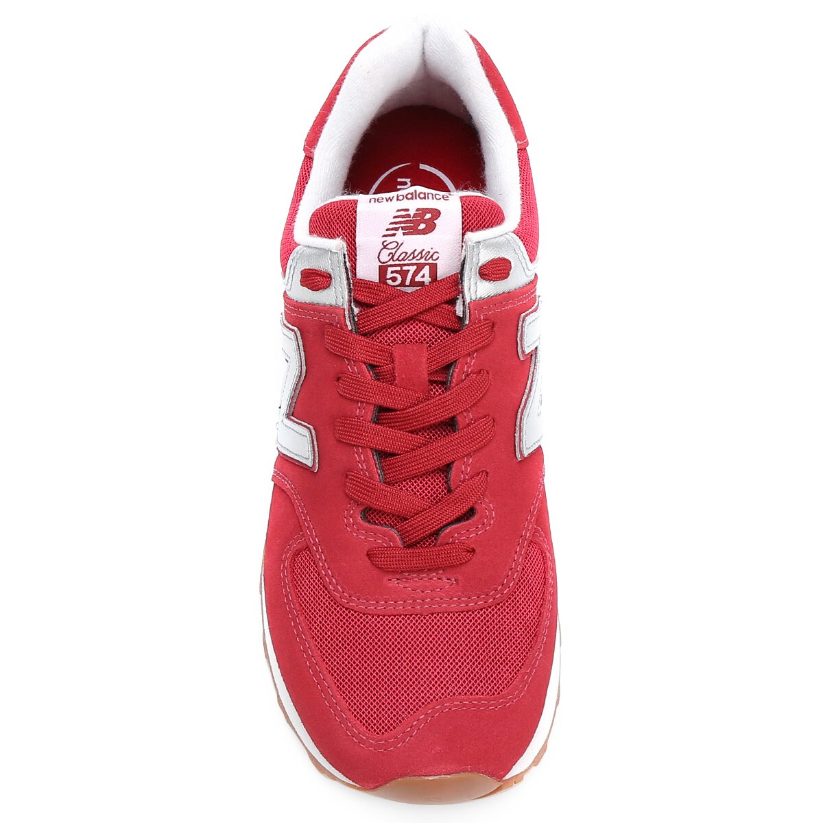 Tênis Couro New Balance 574 Core Masculino Vermelho+Branco