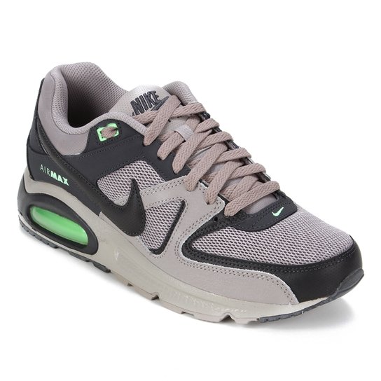 Tênis Couro Nike Air Max Command Masculino - Cinza e Verde Menor preço em Tênis Couro Nike Air Max Command Masculino - Cinza e Verde