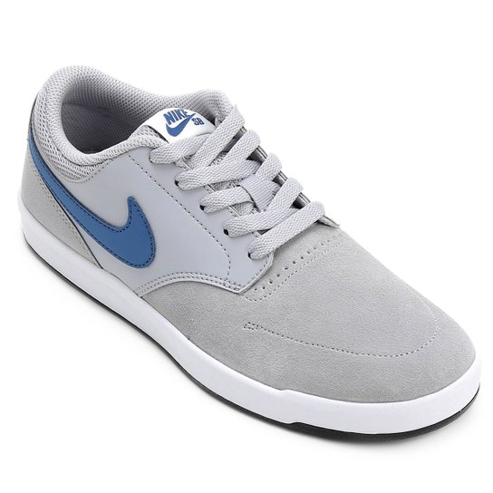 Tênis Couro Nike SB Fokus Masculina Cinza Claro Netshoes